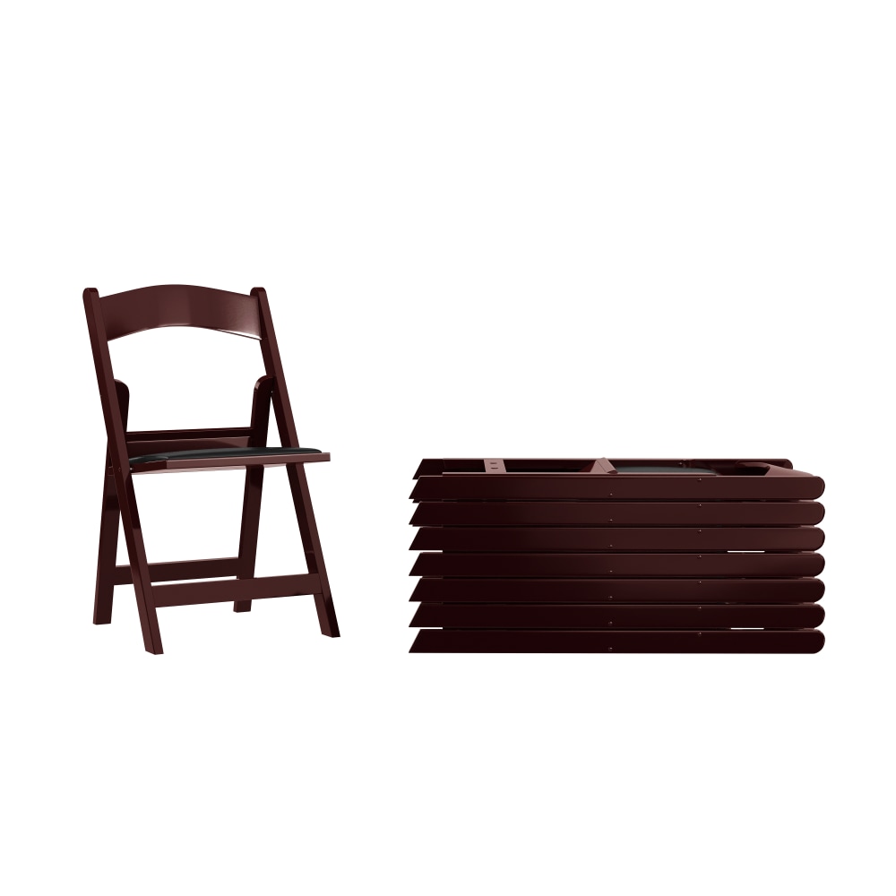 Flash Furniture Hercules Folding Chair - Resin- 8 Pack 800LB Weight Capacity Event Chair, Red Mahogany MPN:8LEL1MAH