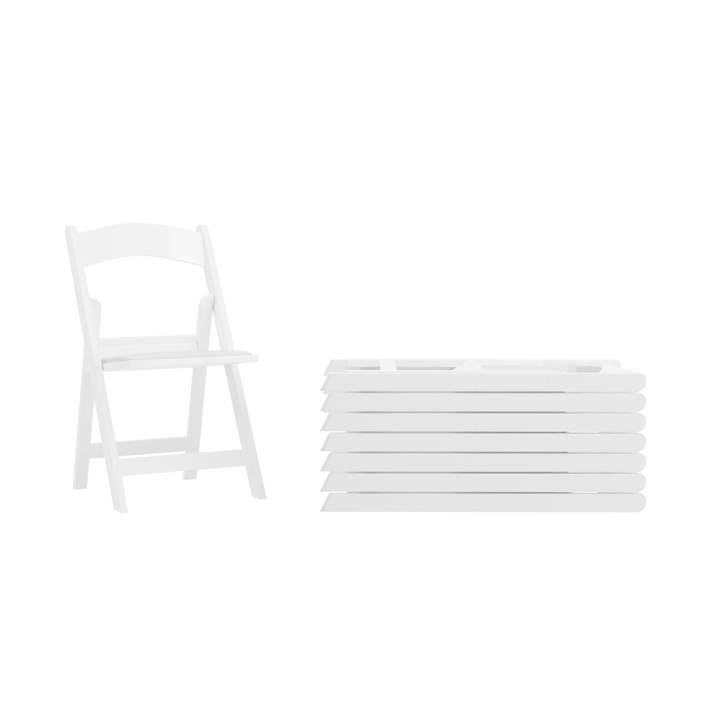 Flash Furniture Hercules Folding Chair - Resin- 8 Pack 800LB Weight Capacity Event Chair, White MPN:8LEL1WHITE