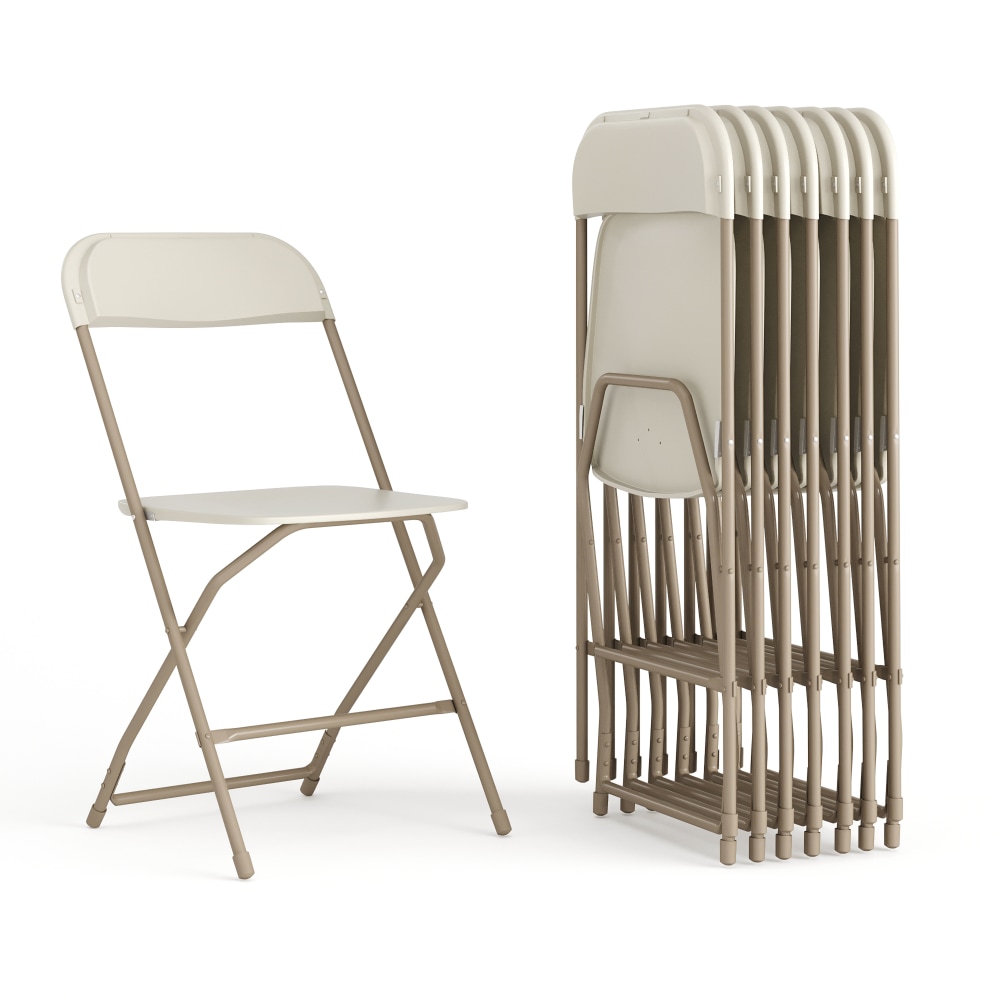 Flash Furniture Hercules Series Plastic Folding Chair - 8 Pack 650LB Weight Capacity, Beige MPN:8LEL3BEIGE