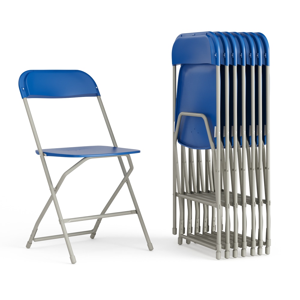 Flash Furniture Hercules Series Plastic Folding Chair - 8 Pack 650LB Weight Capacity, Blue MPN:8LEL3BLUE
