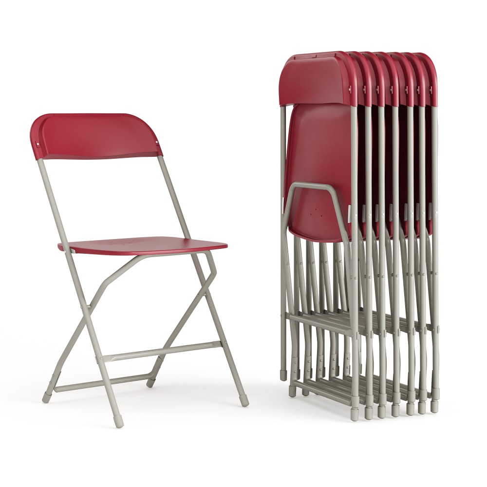 Flash Furniture Hercules Series Plastic Folding Chair - 8 Pack 650LB Weight Capacity, Red MPN:8LEL3RED