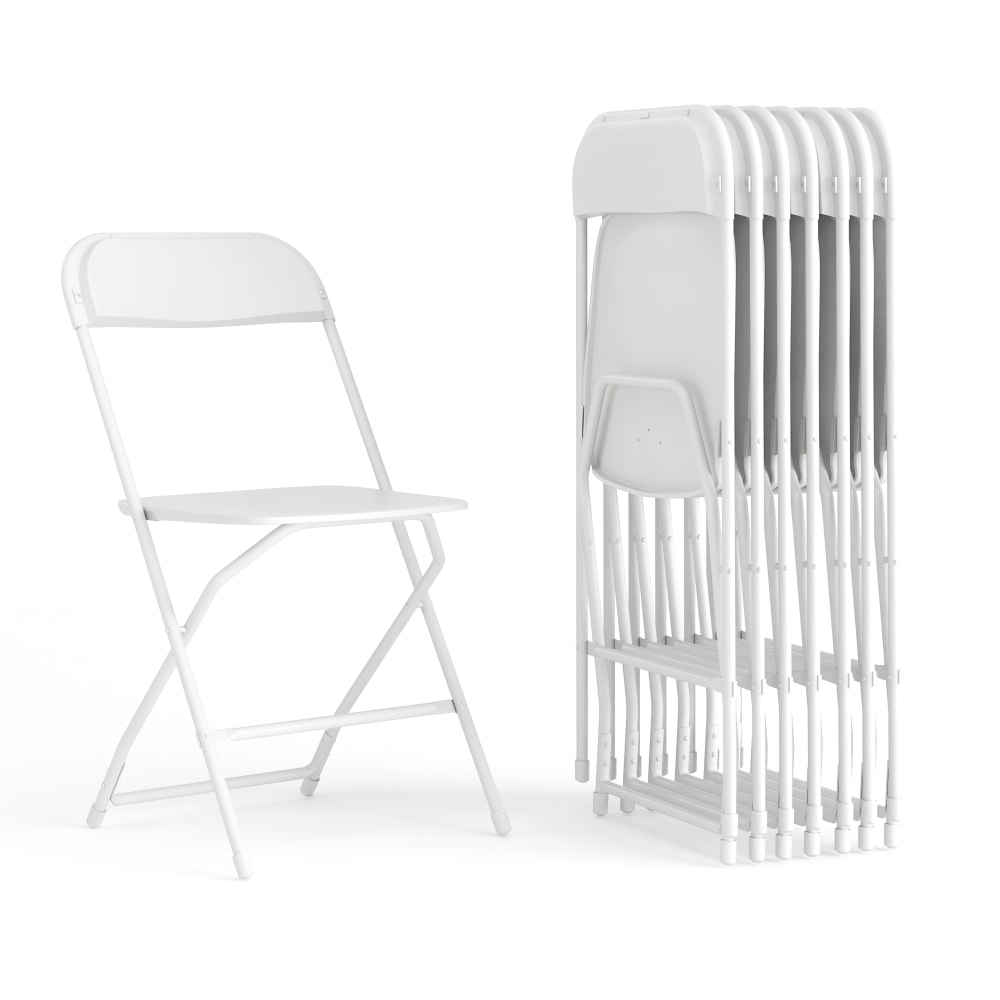 Flash Furniture Hercules Series Plastic Folding Chair - 8 Pack 650LB Weight Capacity, White MPN:8LEL3WHITE