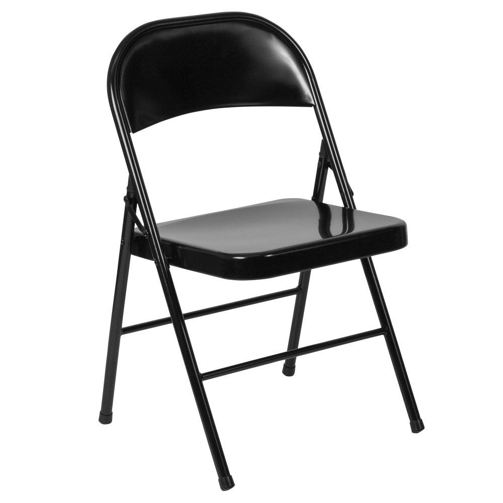 Flash Furniture HERCULES Metal Double-Braced Folding Chair, Black MPN:BDF002BK