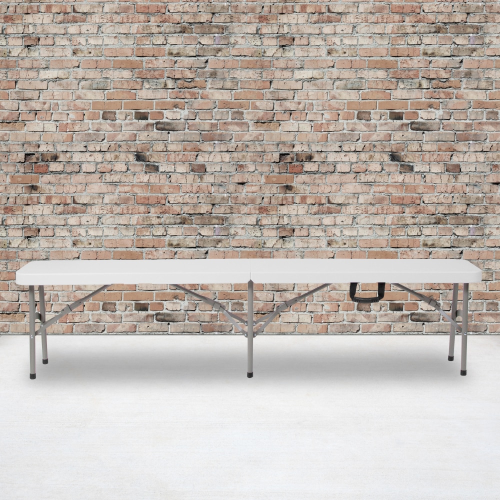 Flash Furniture Bi-Fold Plastic Bench With Carrying Handle, Gray/Granite White, DADYCD183Z2 MPN:DADYCD183Z2