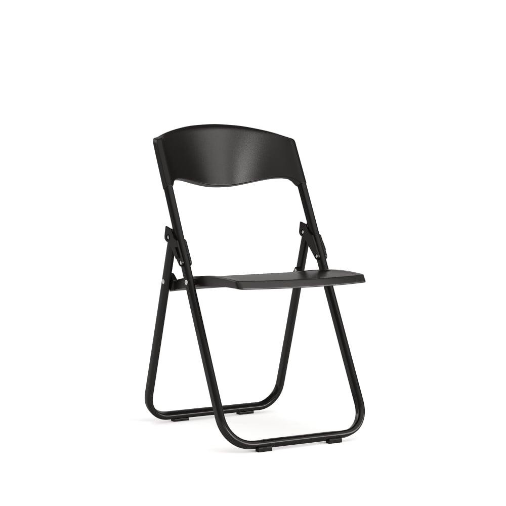 Flash Furniture HERCULES Series Plastic Folding Chair With Built-in Ganging Brackets, Black MPN:RUTIBLK