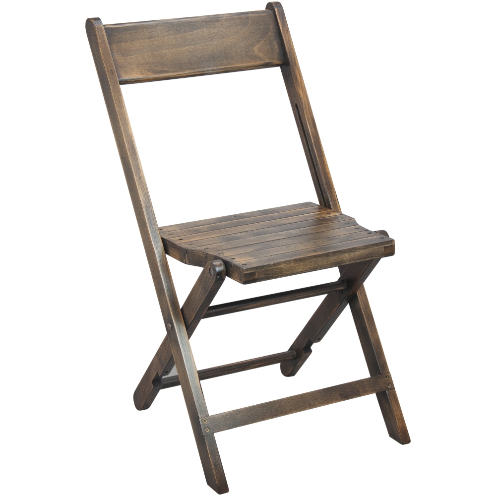Flash Furniture Advantage Slatted Wood Folding Wedding Chairs, Antique Black, Pack Of 2 Chairs MPN:WFCSLATAB2