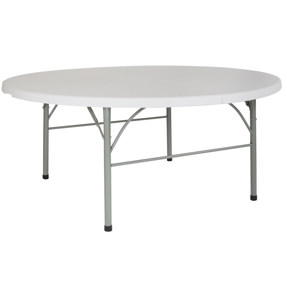 Flash Furniture Round Bi-Fold Plastic Banquet And Event Folding Table, 29inH x 71inW x 71inD, Granite White MPN:DAD183RZ