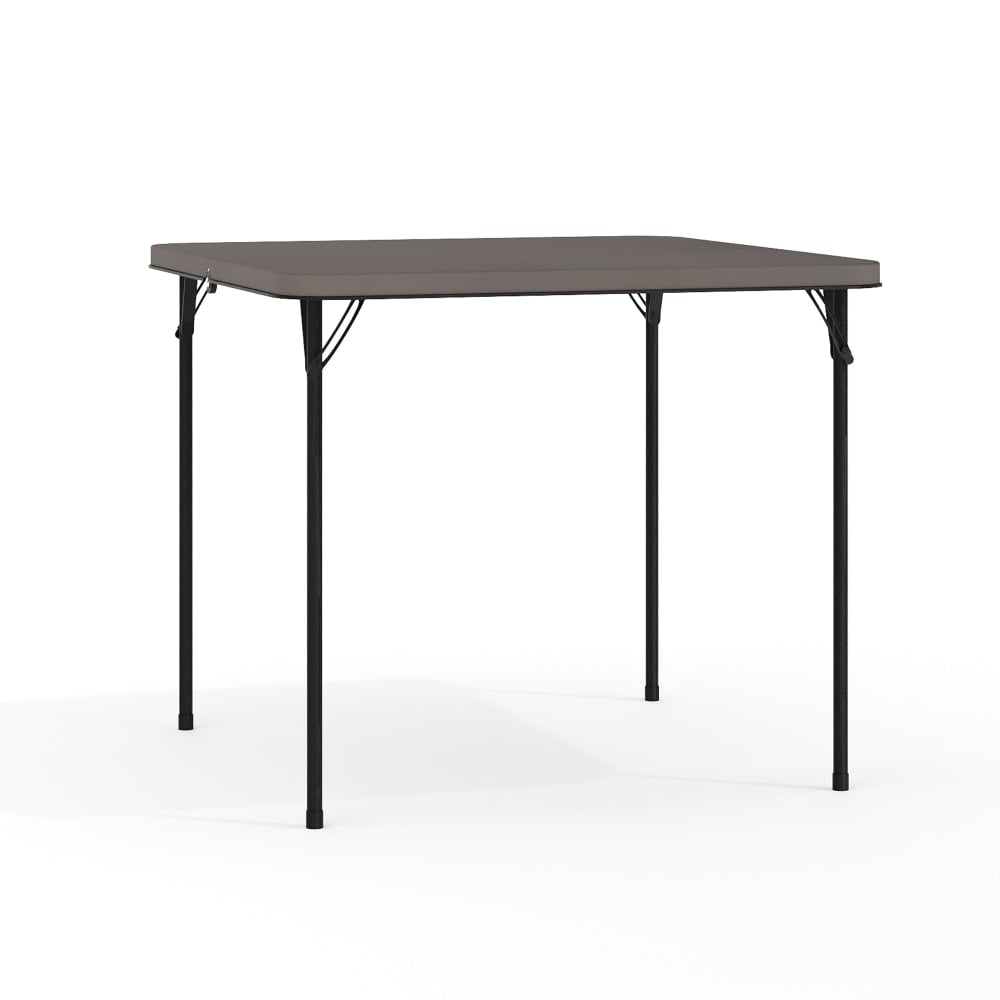 Flash Furniture Square Bi-Fold Plastic Folding Table, 28-1/2inH x 34inW x 34inD, Black/Dark Gray MPN:DADLF86DG