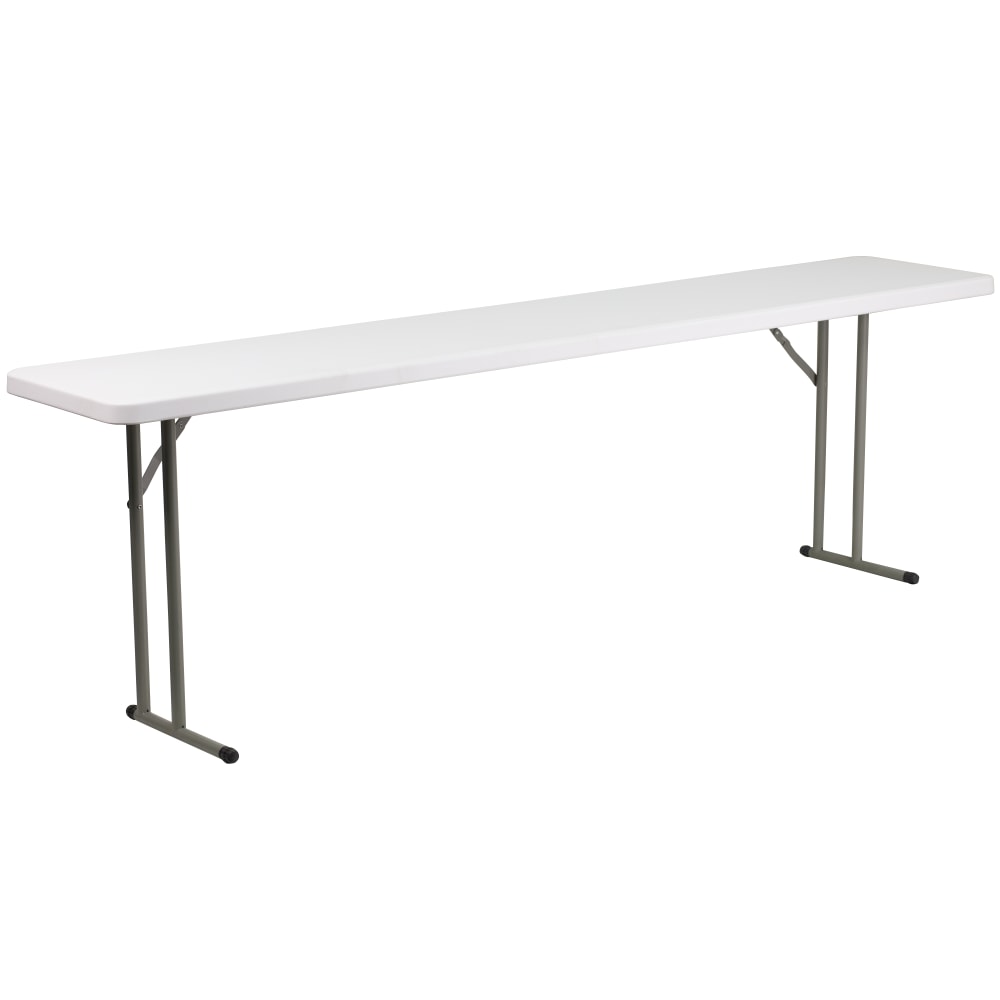 Flash Furniture Plastic Folding Training Table, 29inH x 18inW x 96inD, Granite White MPN:DADYCZ2442GW