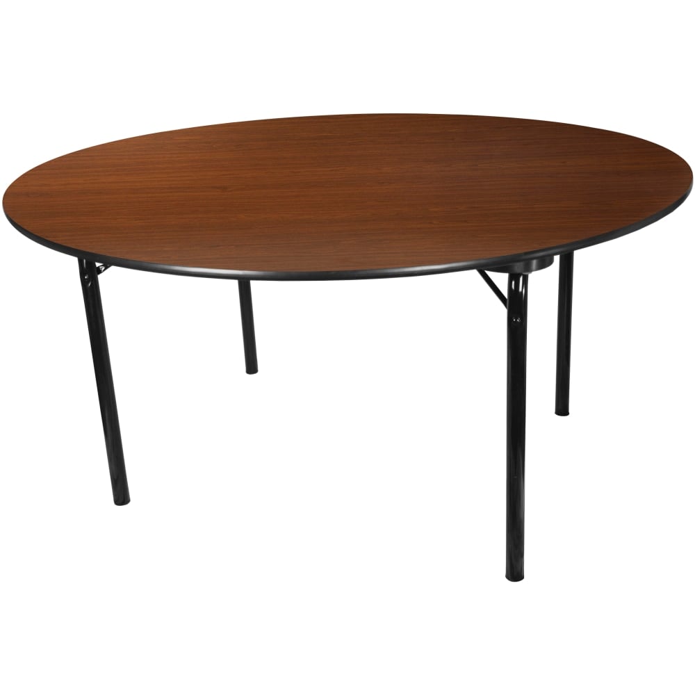 Flash Furniture Advantage Round High-Pressure Laminate Folding Banquet Table, 30inH x 60inW x 60inD, Walnut MPN:MEW60RWB
