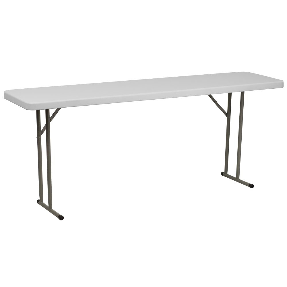 Flash Furniture Kathryn Plastic Folding Training Table, 29inH x 18inW x 72inD, Granite White MPN:RB1872