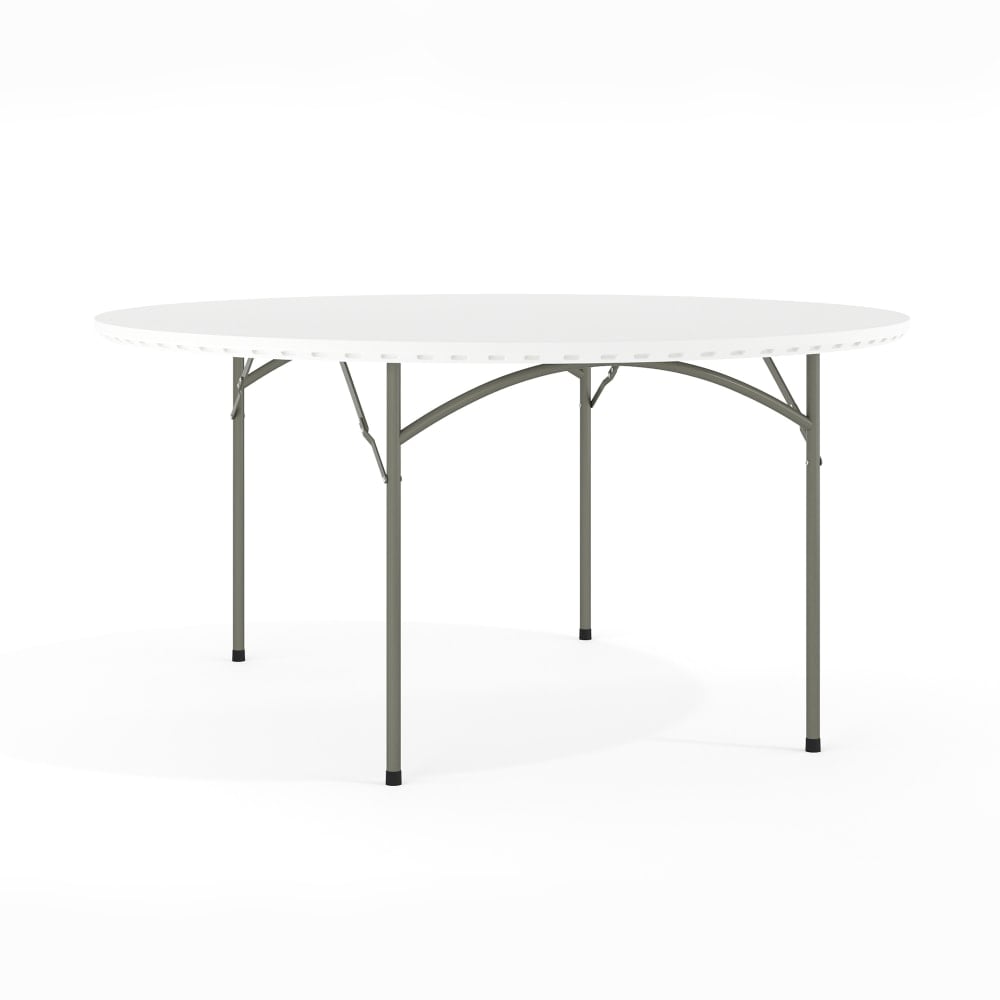 Flash Furniture Round Plastic Folding Table, 29inH x 60inW x 60inD, Granite White/Gray, RB60R MPN:RB60R