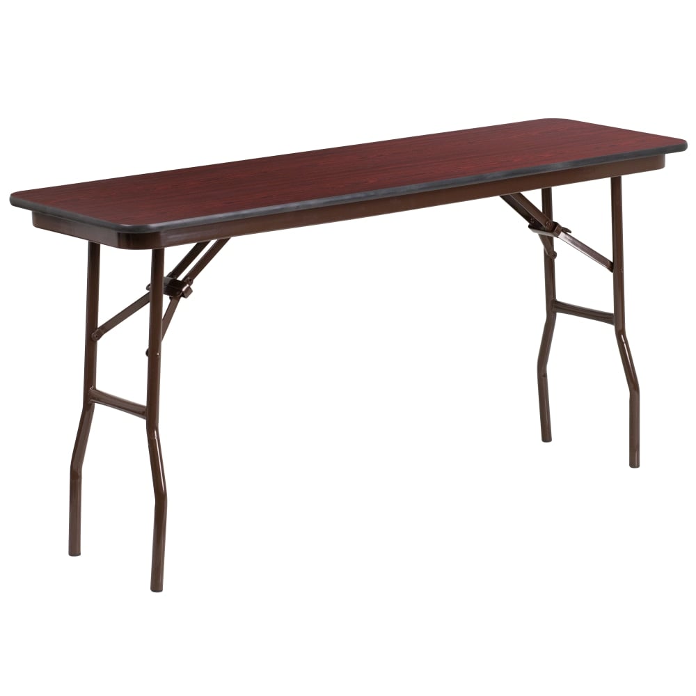 Flash Furniture High-Pressure Laminate Folding Training Table, 30inH x 18inW x 60inD, Mahogany MPN:YT1860HIGHWAL