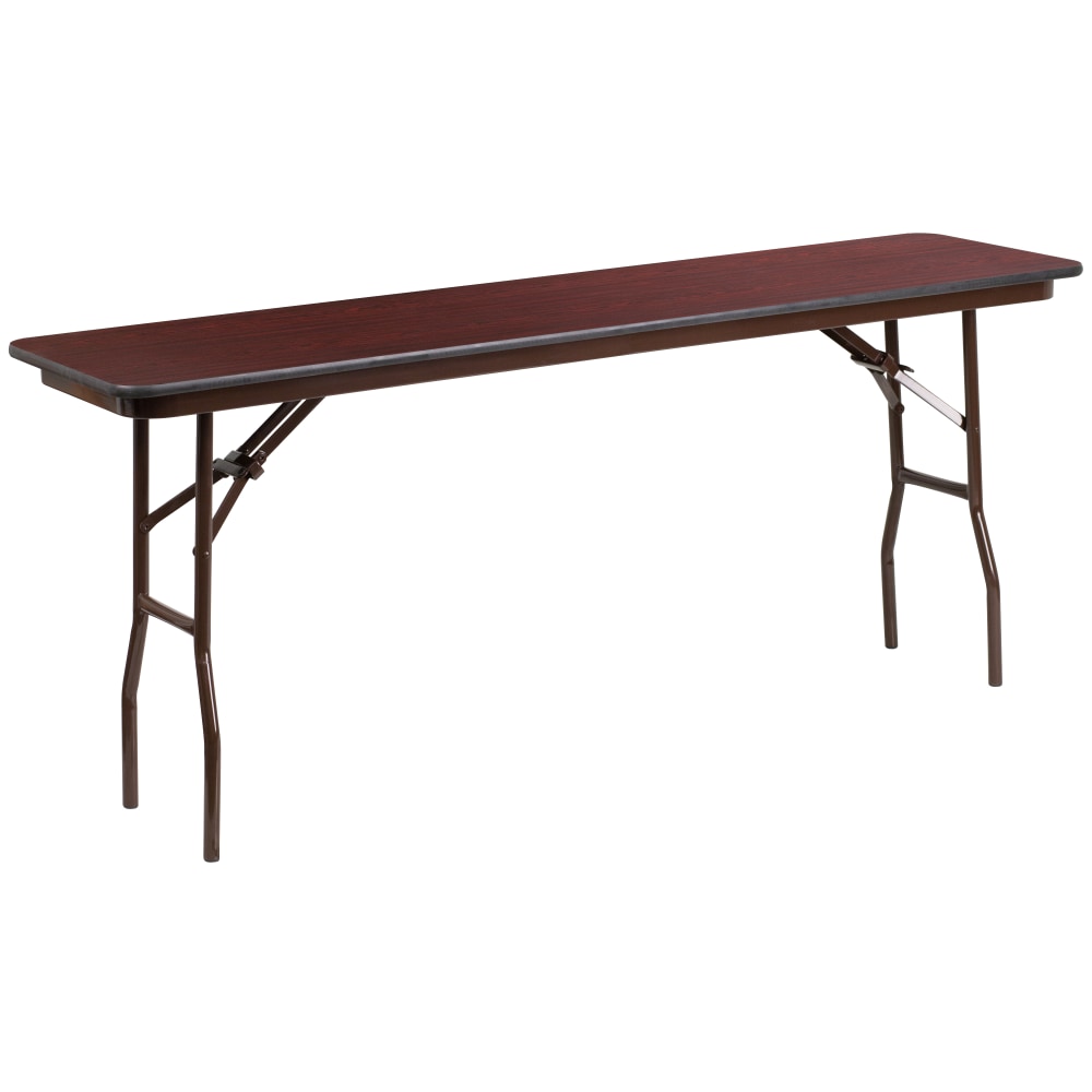 Flash Furniture Folding Training Table, 30inH x 18inW x 72inD, Mahogany, YT1872MELWAL MPN:YT1872MELWAL