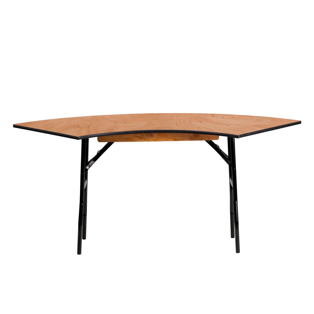 Flash Furniture Serpentine Folding Banquet Table, 30-1/4inH x 24inW x 48inD, Natural/Black MPN:YTWSFT4824SP