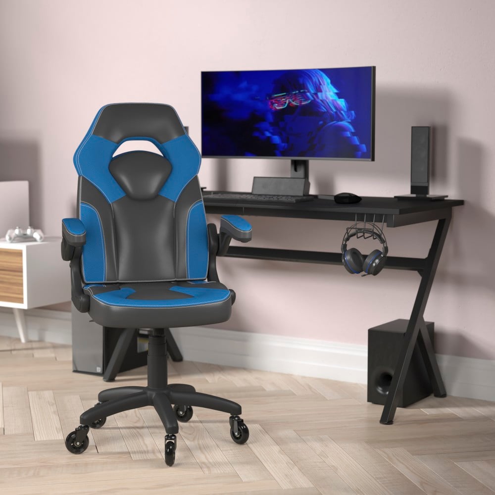 Flash Furniture X10 Racing Ergonomic Faux Leather Computer Gaming Chair, Blue MPN:CH00095BLRLB
