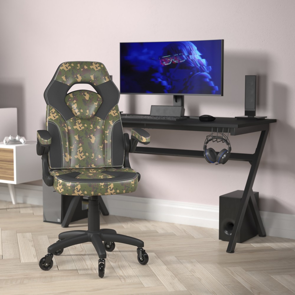 Flash Furniture X10 Racing Ergonomic Faux Leather Computer Gaming Chair, Camouflage MPN:CH00095CAMRLB
