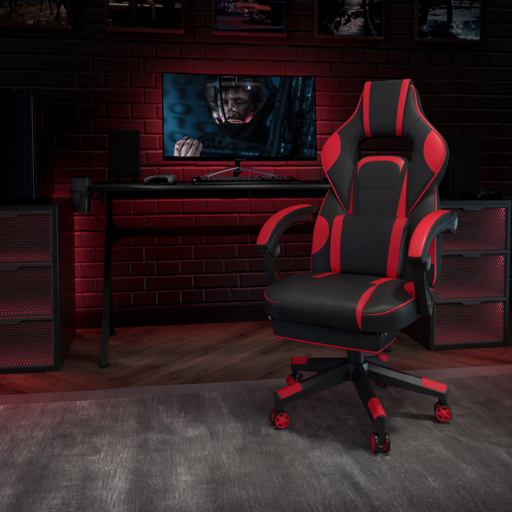 Flash Furniture X40 Gaming Chair With Fully Reclining Back And Arms, Red MPN:CH00288RED