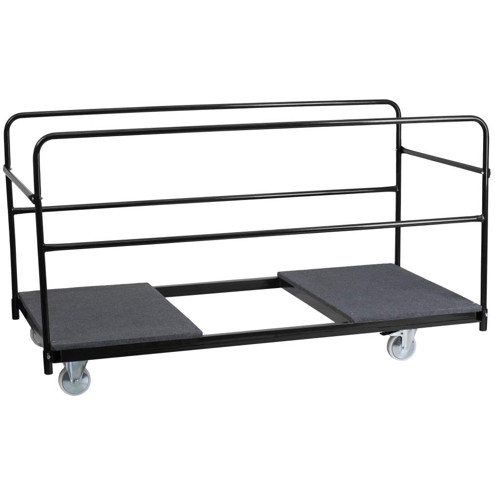 Flash Furniture Folding Table Carpeted Platform Dolly for Round Tables, 40-1/2inH x 74-1/2inW x 36inD, Black MPN:XA74DOLLY