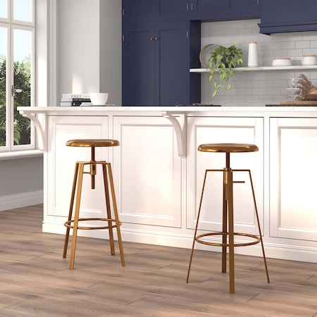 Gold Adjustable Barstool, PK2 MPN:2-CH-181070-26S-GLD-GG
