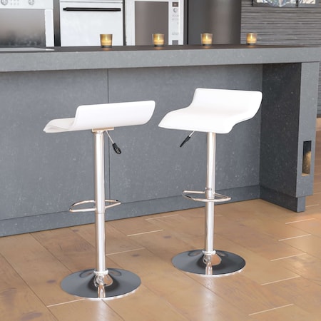 White Vinyl Barstool, PK2 MPN:2-DS-801-CONT-WH-GG
