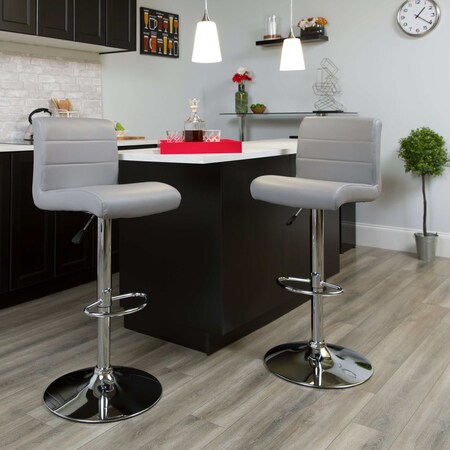 Gray Vinyl Barstool, PK2 MPN:2-DS-8101B-GY-GG