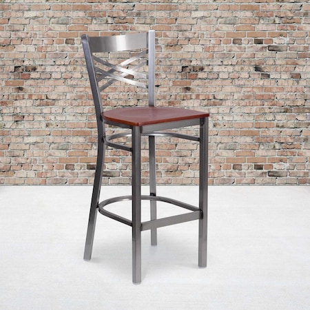Clear X Stool-Cherry Seat, PK2 MPN:2-XU-6F8B-CLR-BAR-CHYW-GG