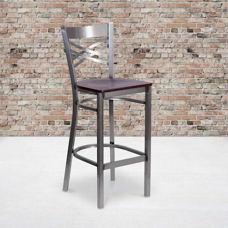 Clear X Stool-Mah Seat, PK2 MPN:2-XU-6F8B-CLR-BAR-MAHW-GG