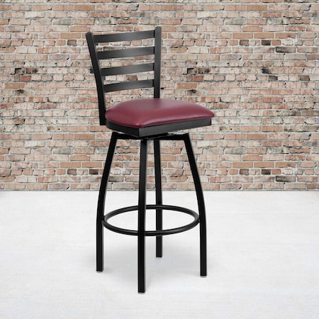 Black Ladder Stool-Burg Seat, PK2 MPN:2-XU-6F8B-LADSWVL-BURV-GG