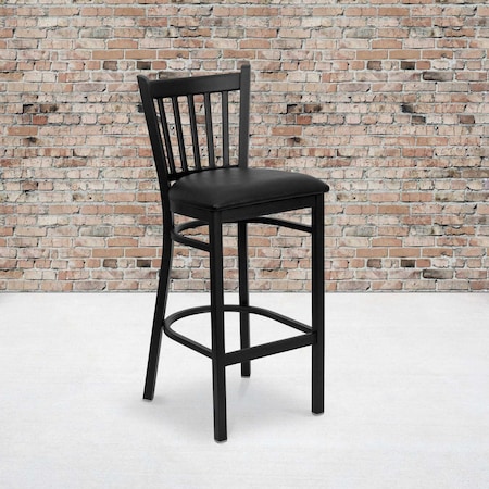 Black Vert Stool-Black Seat, PK2 MPN:2-XU-DG-6R6B-VRT-BAR-BLKV-GG