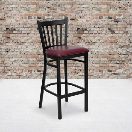 Black Vert Stool-Burg Seat, PK2 MPN:2-XU-DG-6R6B-VRT-BAR-BURV-GG
