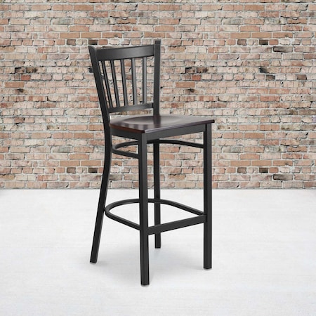 Black Vert Stool-Wal Seat, PK2 MPN:2-XU-DG-6R6B-VRT-BAR-WALW-GG