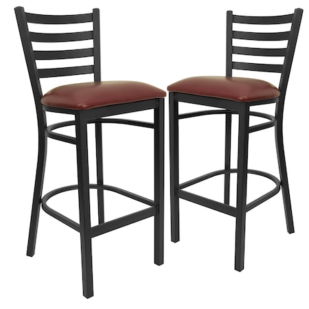 Black Ladder Stool-Burg Seat, PK2 MPN:2-XU-DG697BLAD-BAR-BURV-GG