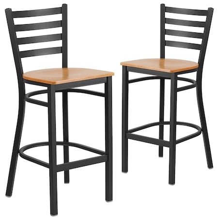 Black Ladder Stool-Nat Seat, PK2 MPN:2-XU-DG697BLAD-BAR-NATW-GG