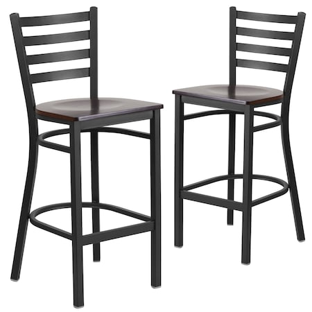Black Ladder Stool-Wal Seat, PK2 MPN:2-XU-DG697BLAD-BAR-WALW-GG