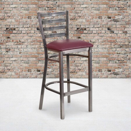 Clear Ladder Stool-Burg Seat, PK2 MPN:2-XU-DG697BLAD-CLR-BAR-BURV-GG