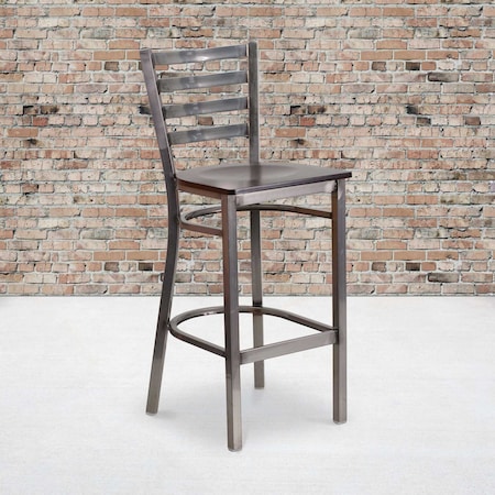 Clear Ladder Stool-Wal Seat, PK2 MPN:2-XU-DG697BLAD-CLR-BAR-WALW-GG