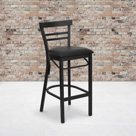 Black Ladder Stool-Black Seat, PK2 MPN:2-XU-DG6R9BLAD-BAR-BLKV-GG