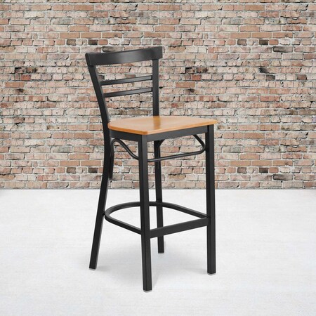 Black Ladder Stool-Nat Seat, PK2 MPN:2-XU-DG6R9BLAD-BAR-NATW-GG