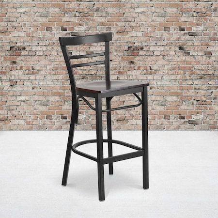 Black Ladder Stool-Wal Seat, PK2 MPN:2-XU-DG6R9BLAD-BAR-WALW-GG