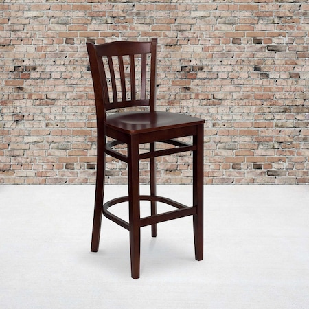 Mahogany Wood Stool, PK2 MPN:2-XU-DGW0008BARVRT-MAH-GG