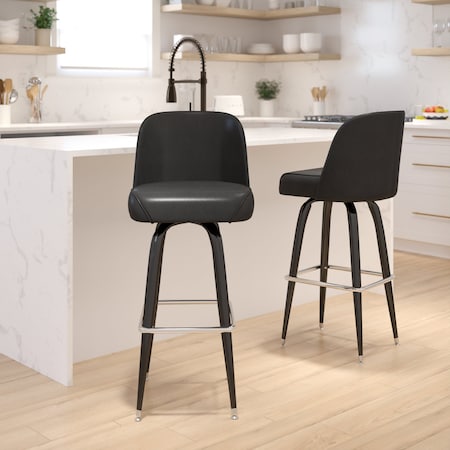James 2 Pack Metal Barstool with Swivel Bucket Seat MPN:2-XU-F-125-GG