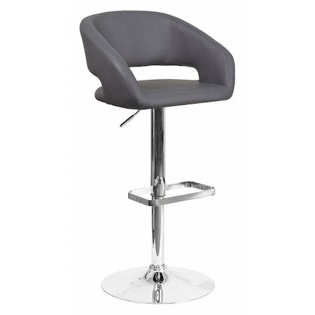 Gray Vinyl Adjustable Height Barstool MPN:CH-122070-GY-GG
