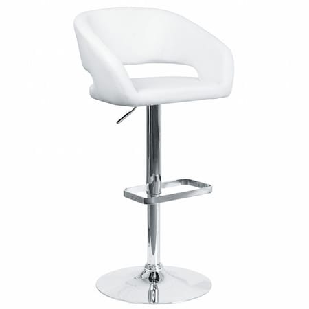 White Vinyl Adjustable Height Barstool MPN:CH-122070-WH-GG