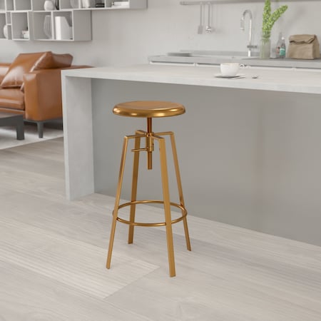 Toledo Adjustable Barstool, Gold MPN:CH-181070-26S-GLD-GG