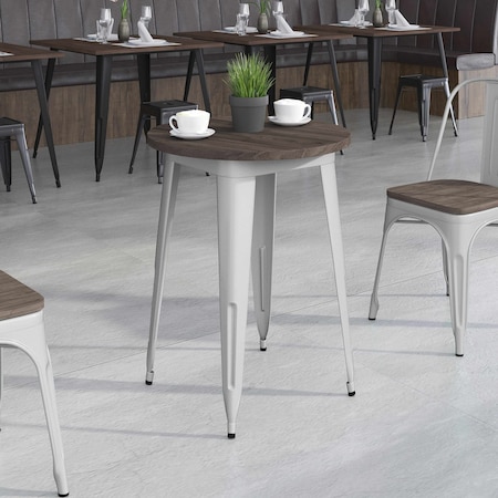 Round Silver Metal Indoor Table with Wal MPN:CH-51080-29M1-SIL-GG