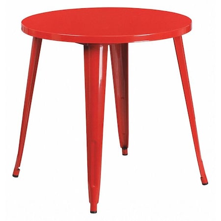 Round Red Metal Table, 30RD, 30