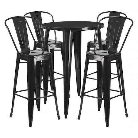 Round Black Metal Bar Set, 30RD, 30