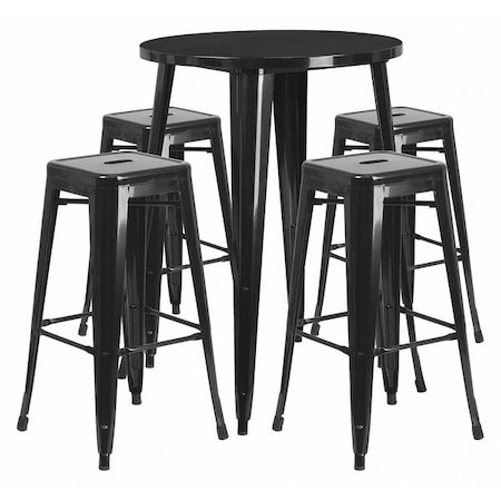 Round Black Metal Bar Set, 30RD, 30