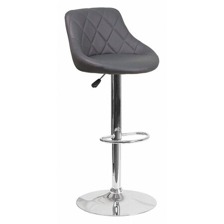 Gray Vinyl Barstool, Adj Height MPN:CH-82028A-GY-GG